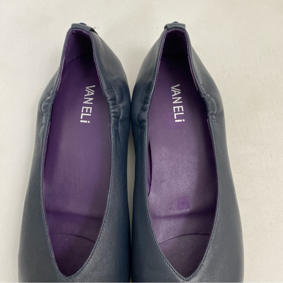 VANELI Blue Leather Ballet Flat Slip On Women Shoes 10 M Casual Dress - Picture 4 of 12